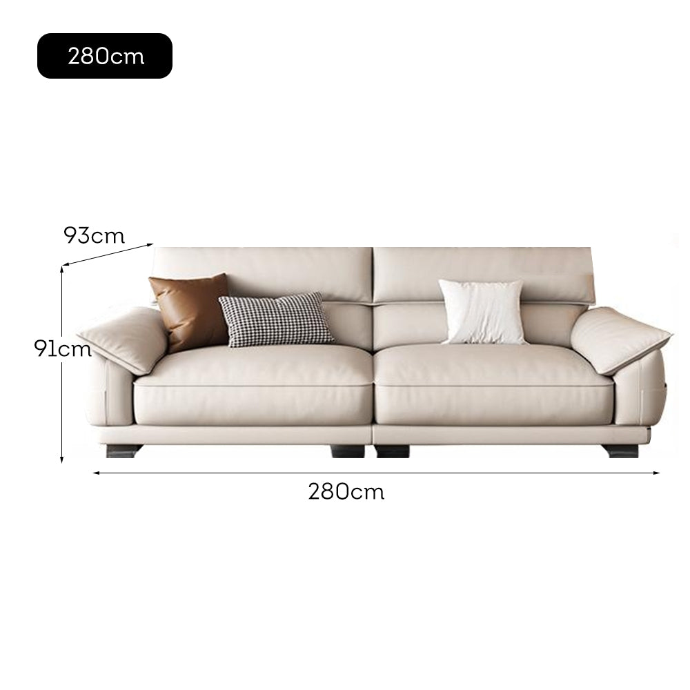 LUXORA S1371 250/280cm Length Faux Leather Sofa Solid Wood Frame