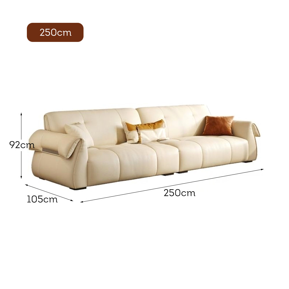 LUXORA S1408 220/250cm Length Microfiber Leather Fabric Sofa Solid Wood Frame