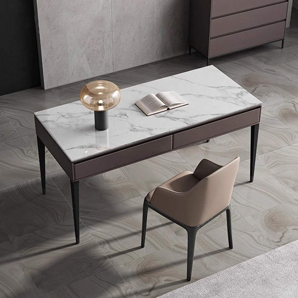 LUXORA WD1003 120/140/160cm Length Office Desk With Drawer Sintered Stone Tabletop