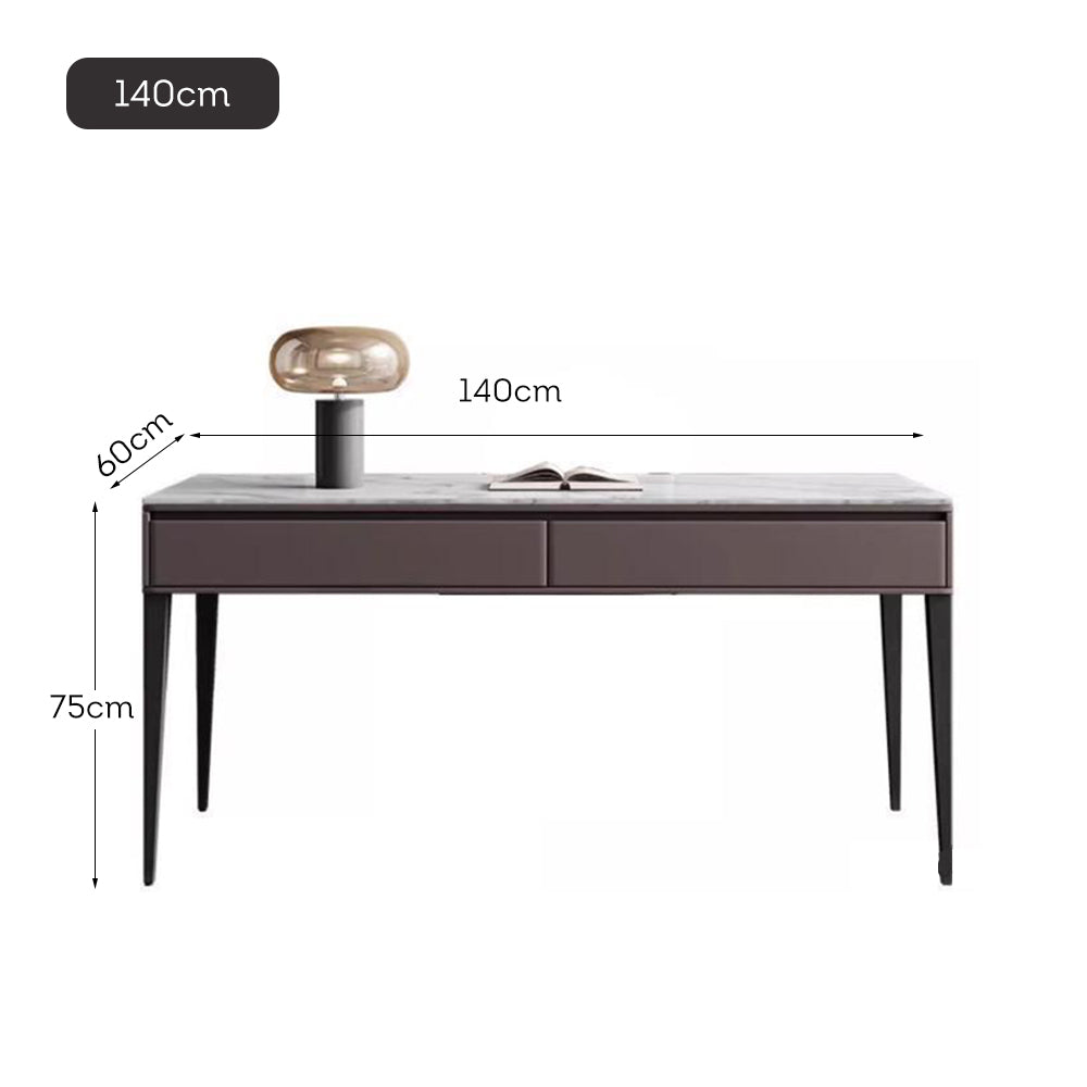 LUXORA WD1003 120/140/160cm Length Office Desk With Drawer Sintered Stone Tabletop