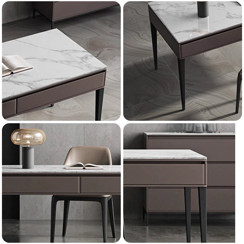 LUXORA WD1003 120/140/160cm Length Office Desk With Drawer Sintered Stone Tabletop