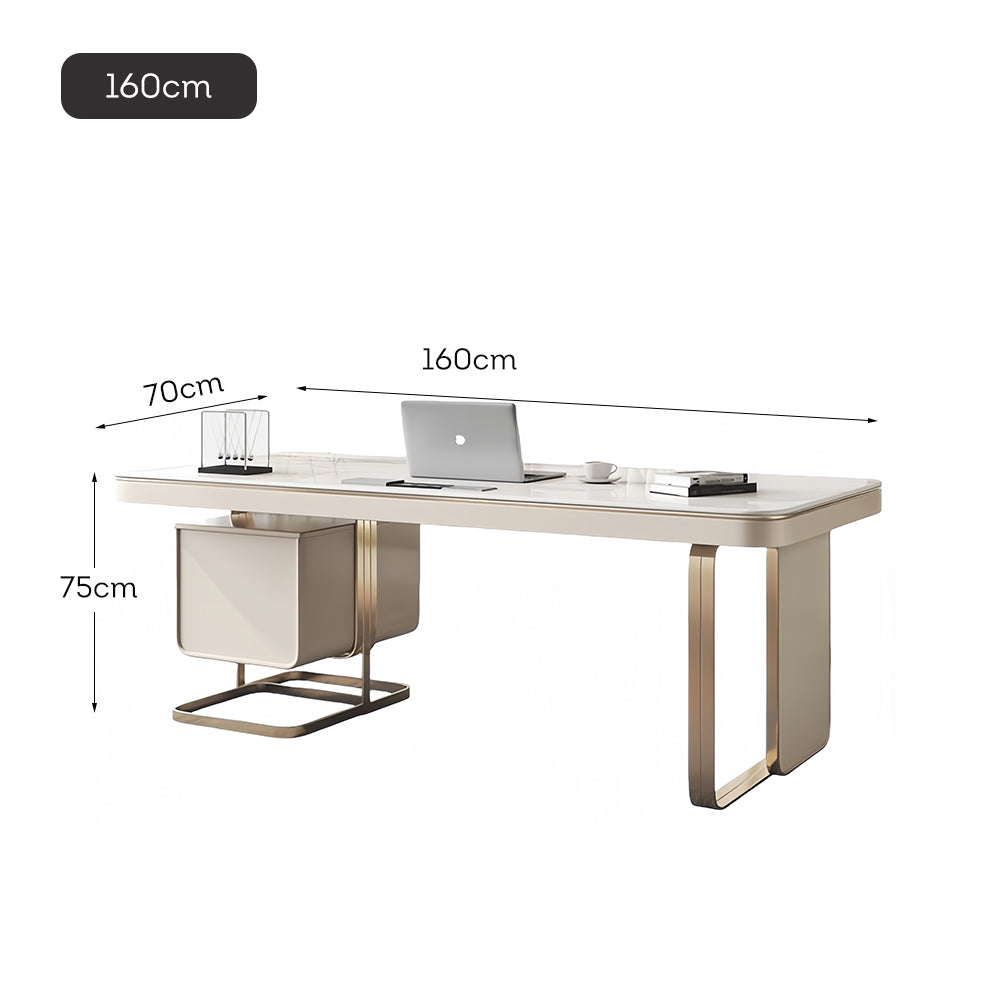 LUXORA WD1017 140/160/180/200cm Length Office Desk Sintered Stone Tabletop
