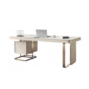 LUXORA WD1017 140/160/180/200cm Length Office Desk Sintered Stone Tabletop