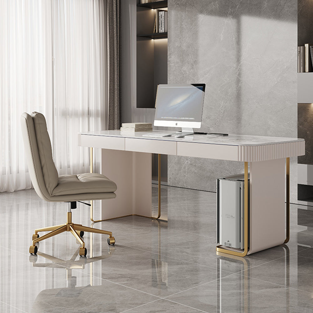 LUXORA WD1021 140cm Length Office Desk Sintered Stone Tabletop
