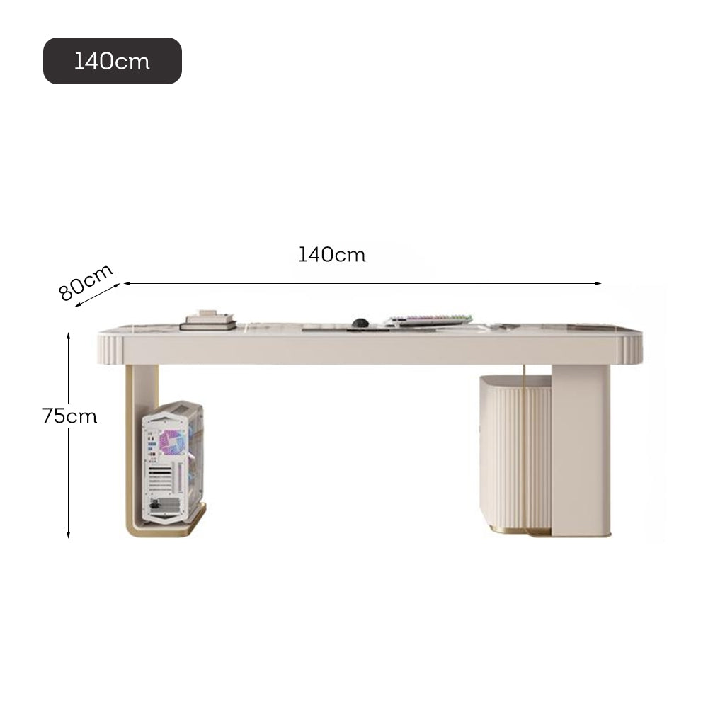 LUXORA WD1021 140cm Length Office Desk Sintered Stone Tabletop
