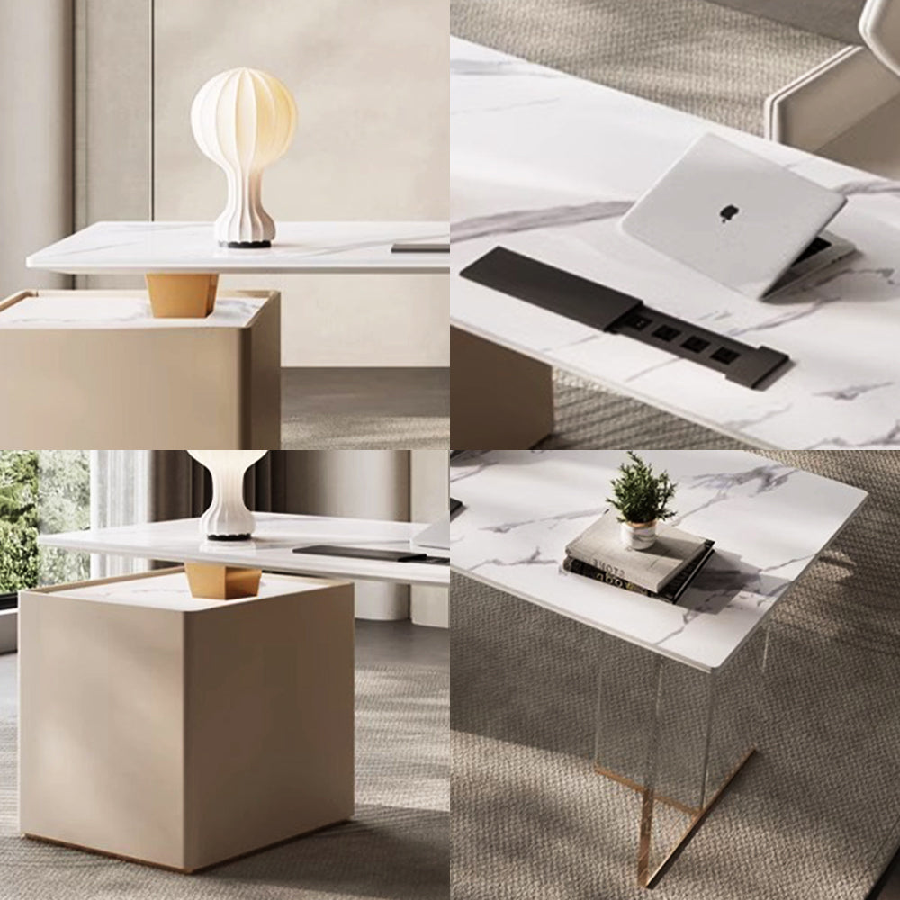 LUXORA WD1023 140/160/180cm Minimalist Style Sintered Stone Desk