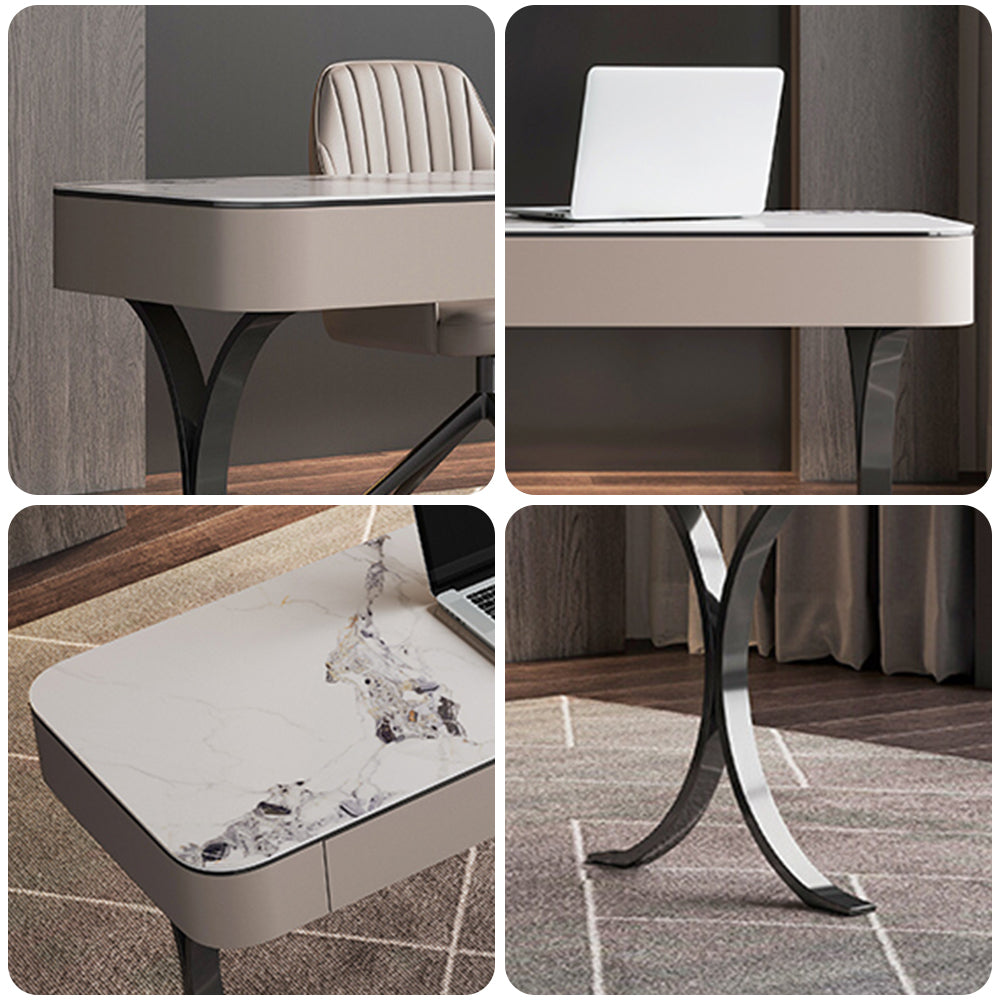 LUXORA WD1028 120/140cm Length Office Desk Sintered Stone Tabletop