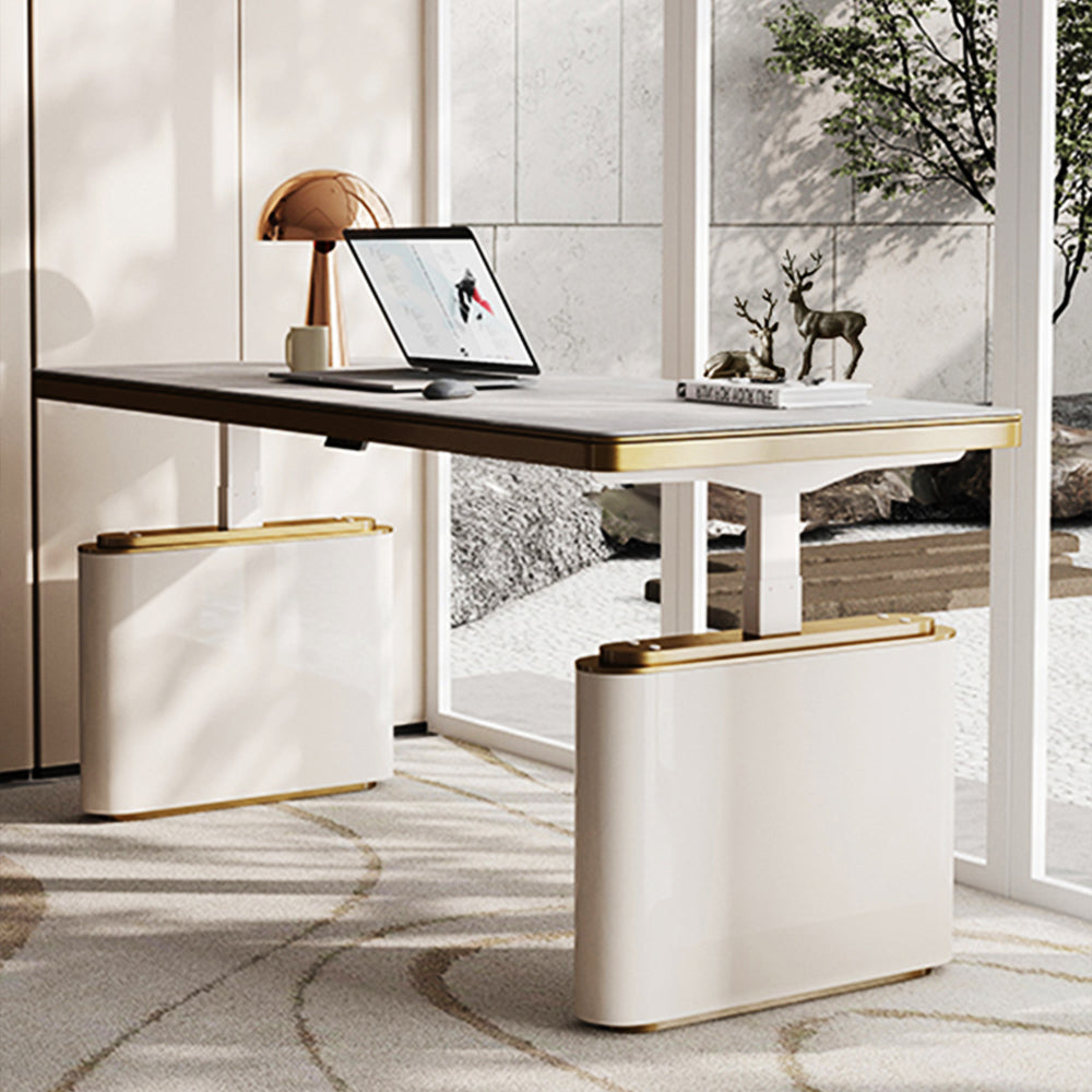 LUXORA WD1034 140/160/180cm Minimalist Style Sintered Stone Electric Height-Adjustable Desk