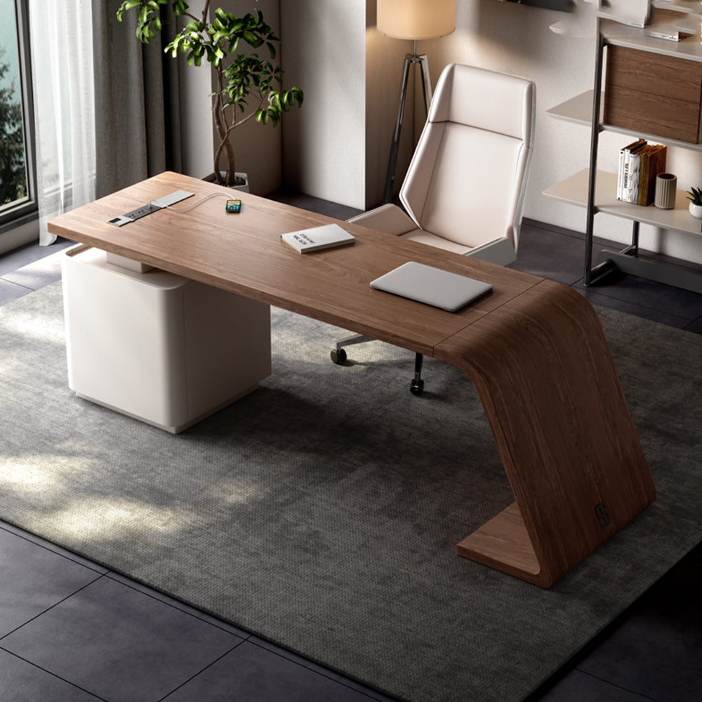 LUXORA WD1039 140/160/180/200cm Length Office Desk With Storage Cabinet