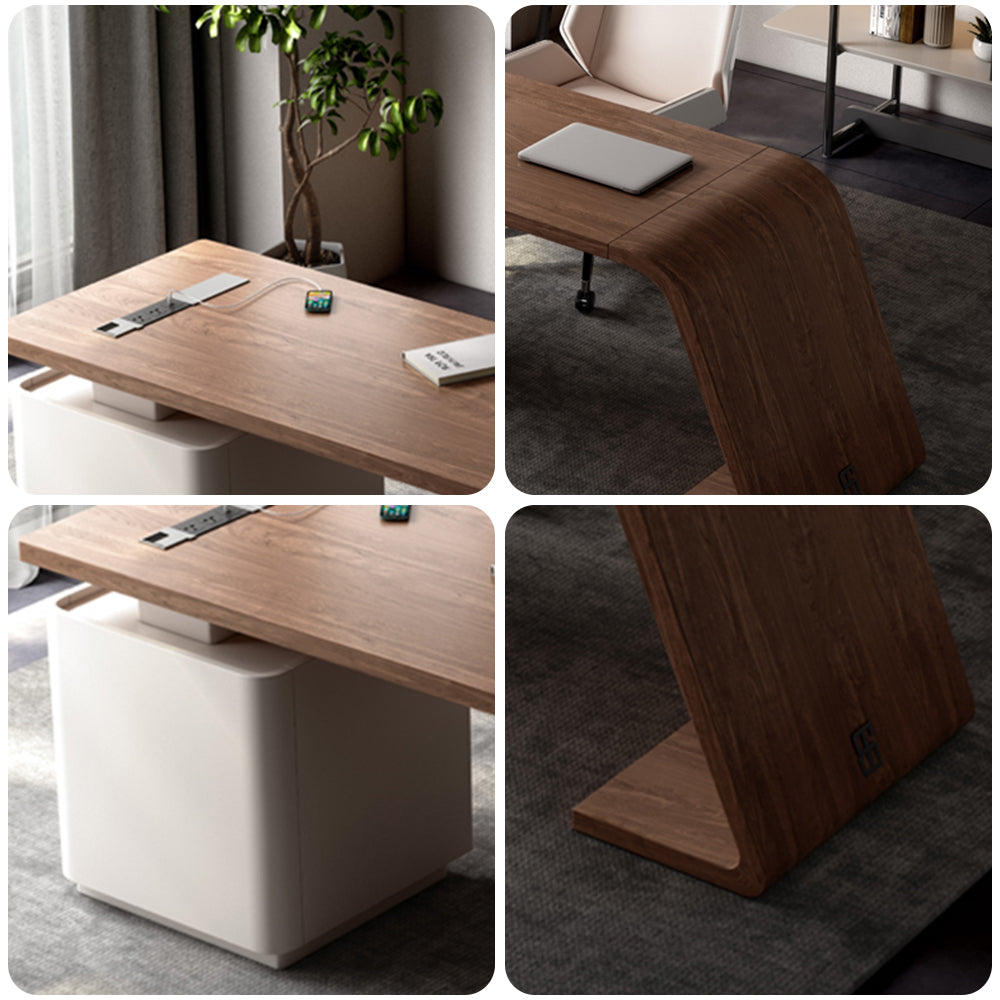 LUXORA WD1039 140/160/180/200cm Length Office Desk With Storage Cabinet