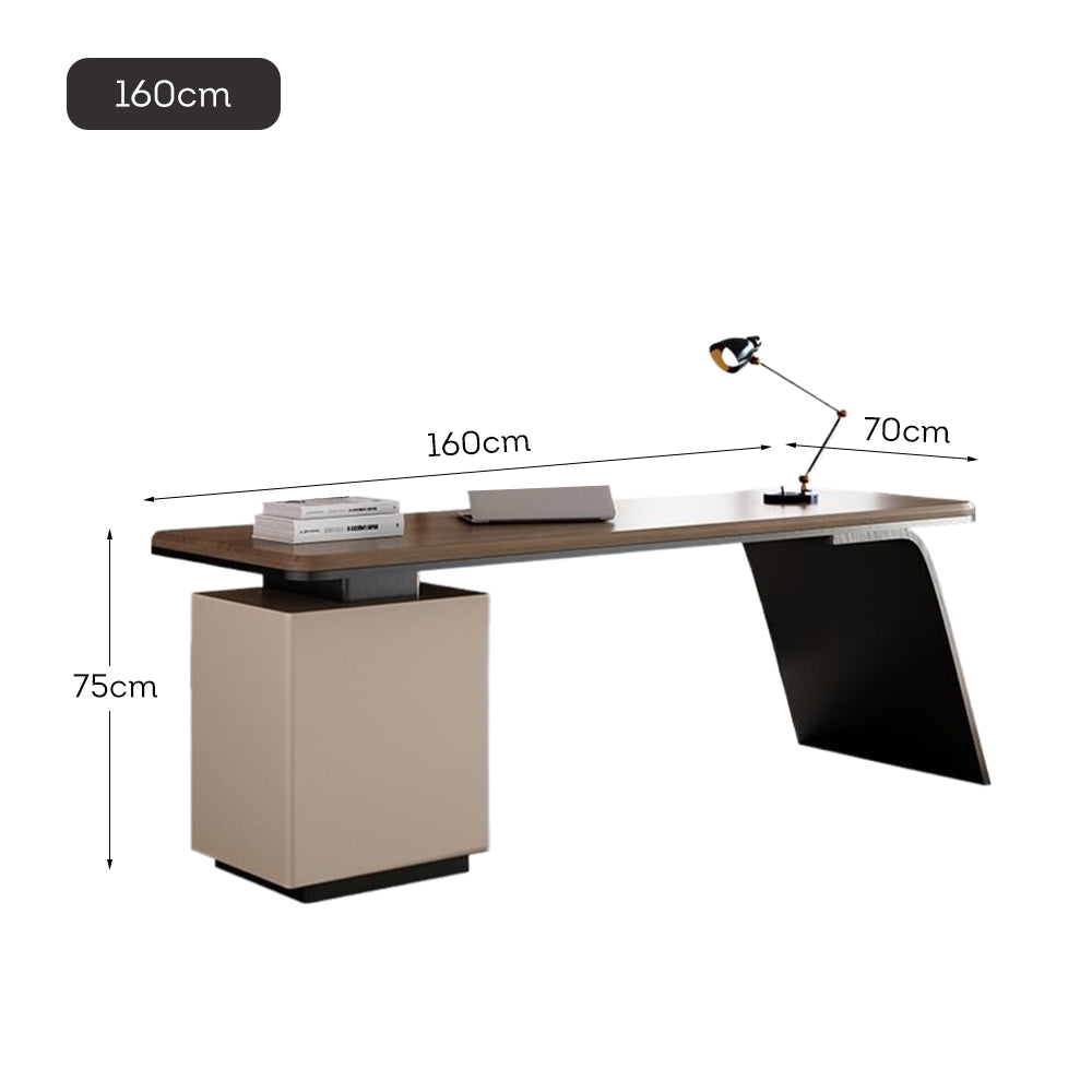 LUXORA WD1043 140/160/180cm Length Office Desk With Storage Cabinet