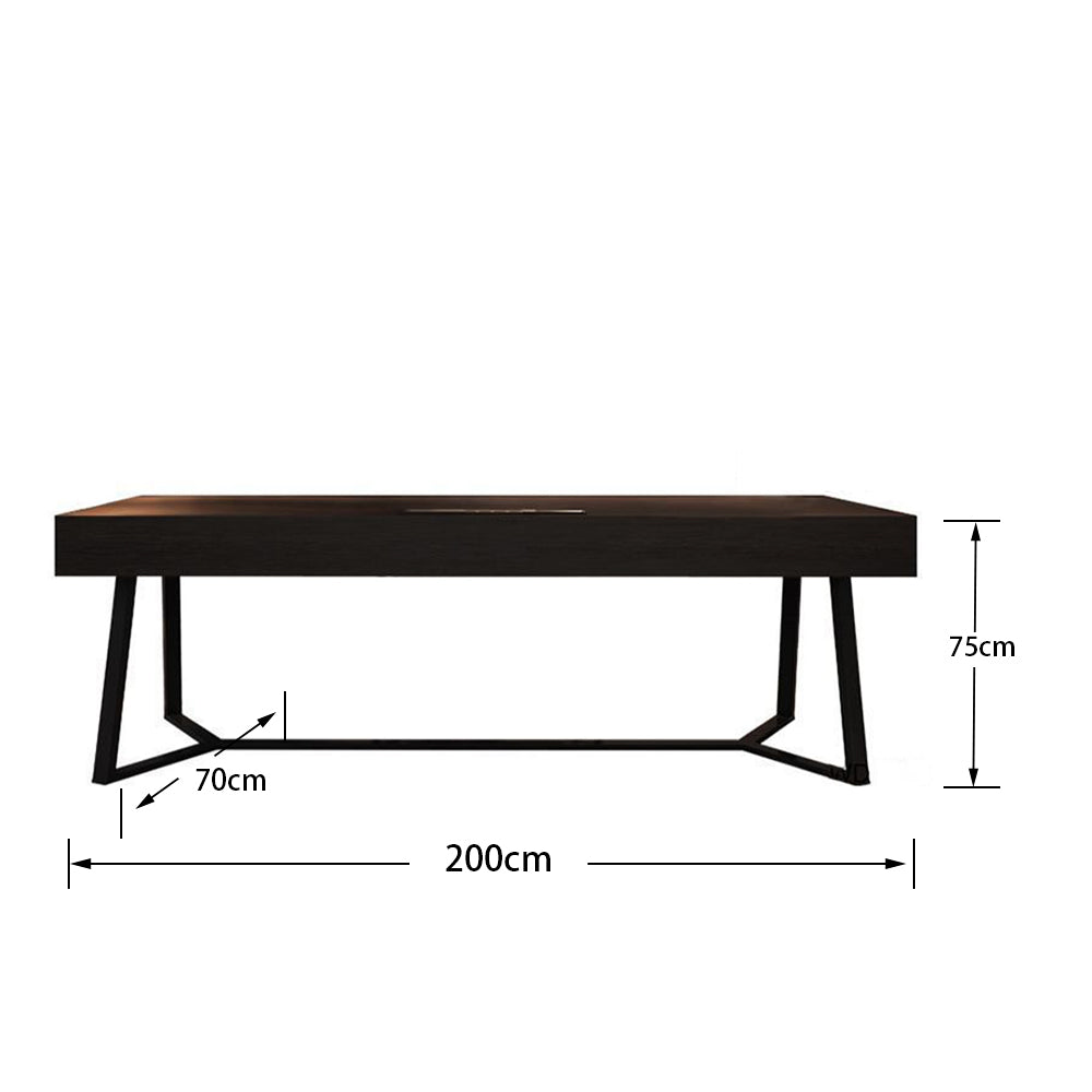 LUXORA WD1050 140/160/180/200cm Light Luxury Style Smoked-Colored Solid Wood Desk