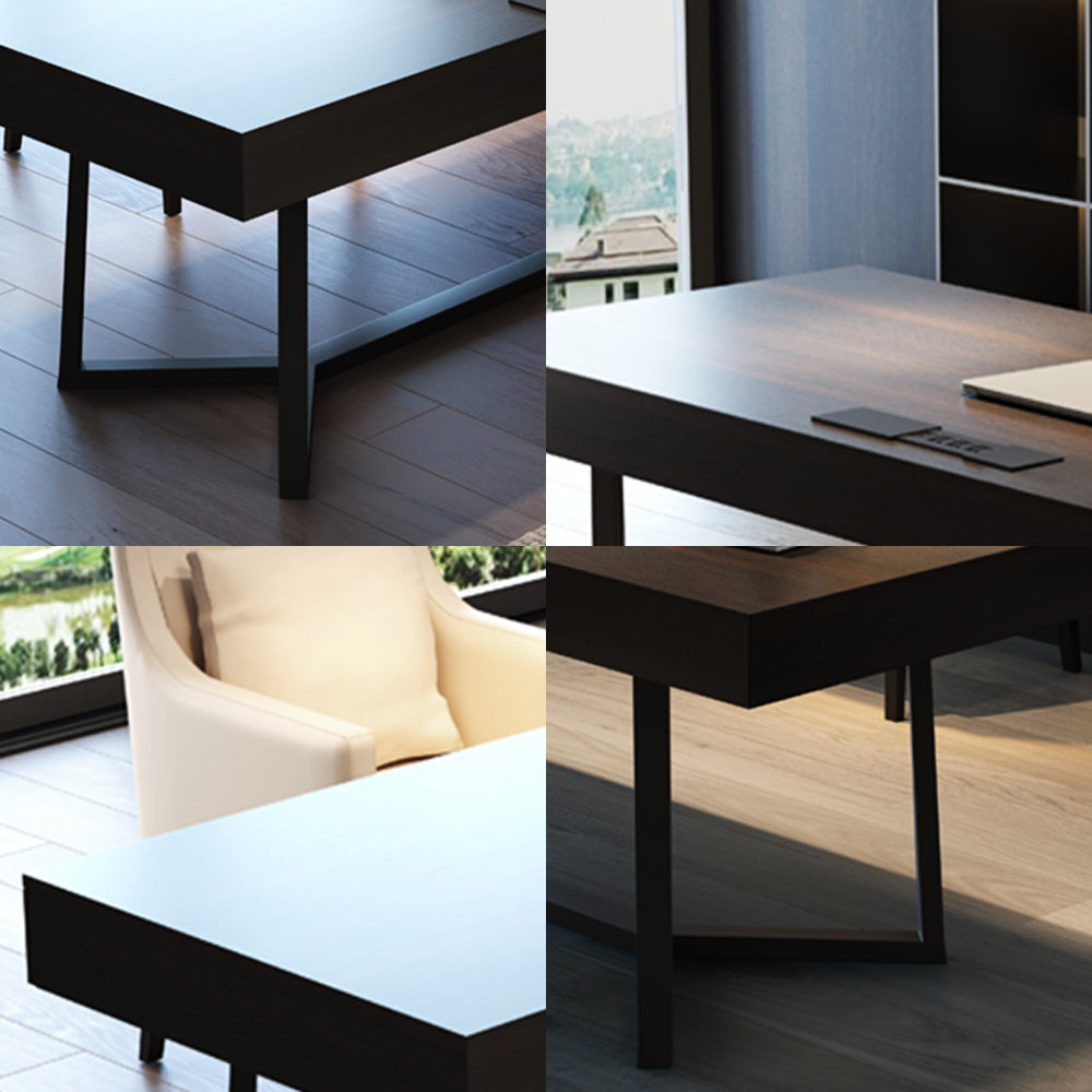 LUXORA WD1050 140/160/180/200cm Light Luxury Style Smoked-Colored Solid Wood Desk