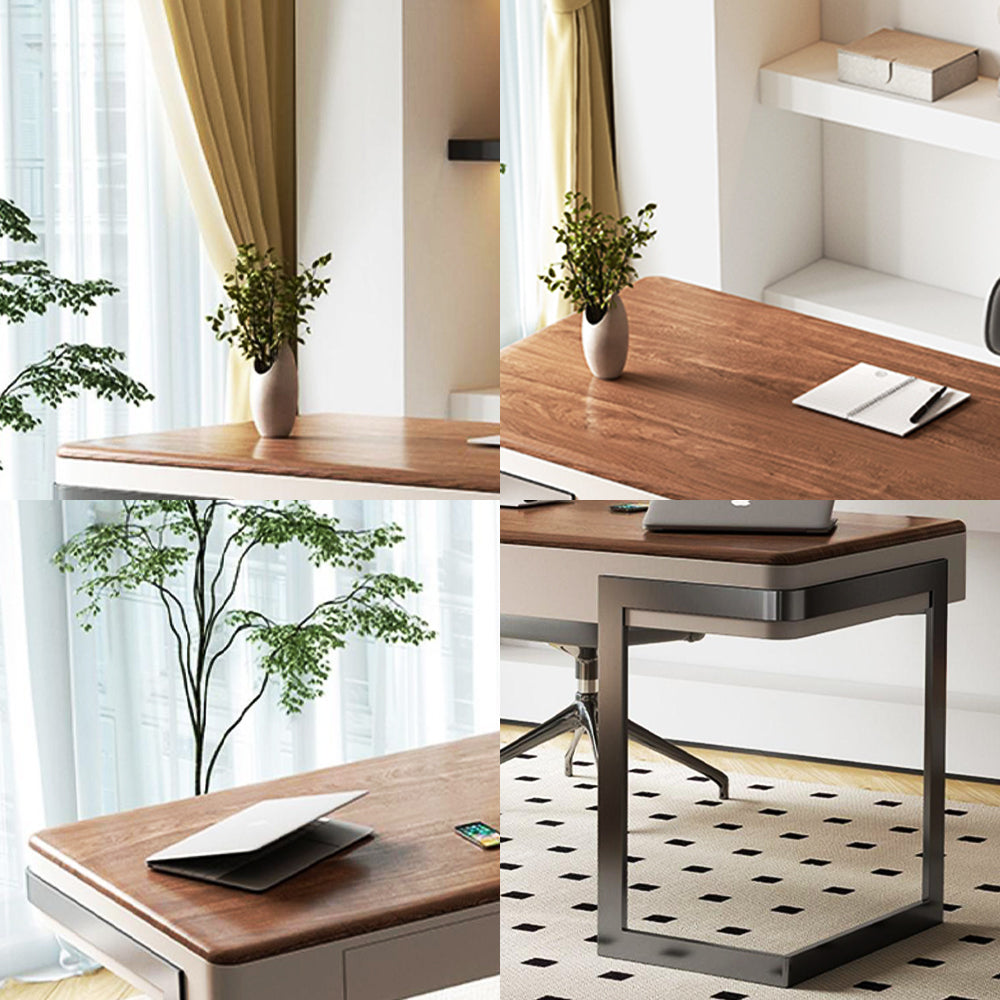 LUXORA WD1053 100/120/140/160CM Minimalist Style Walnut-Colored Desk