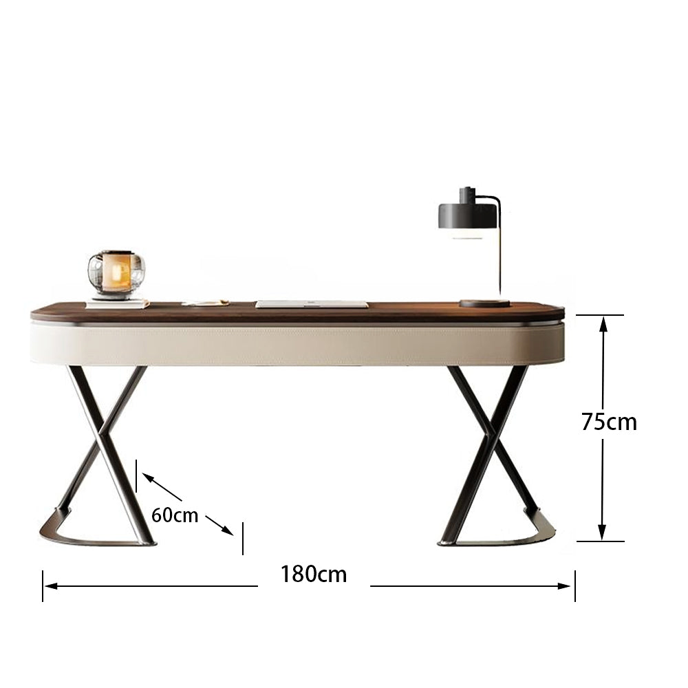 LUXORA WD1054 140/160/180cm Light Luxury Style Solid Wood Desk