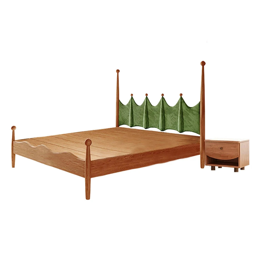 LUXORA 120/135/150/180cm Solid Wood Green Grass Children'S Bed