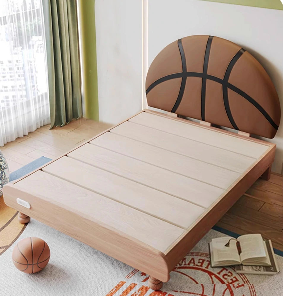 LUXORA 120/135/150/180cm Solid Wood Frame Children'S Basketball Bed