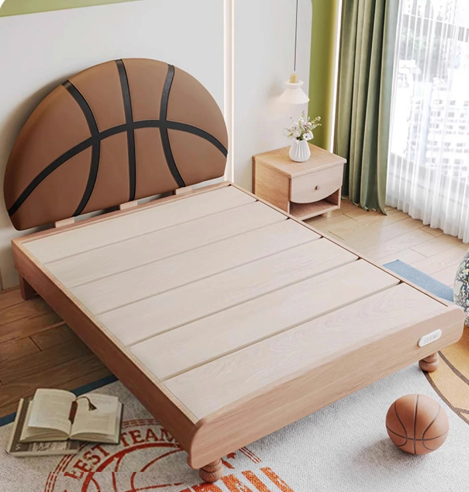 LUXORA 120/135/150/180cm Solid Wood Frame Children'S Basketball Bed