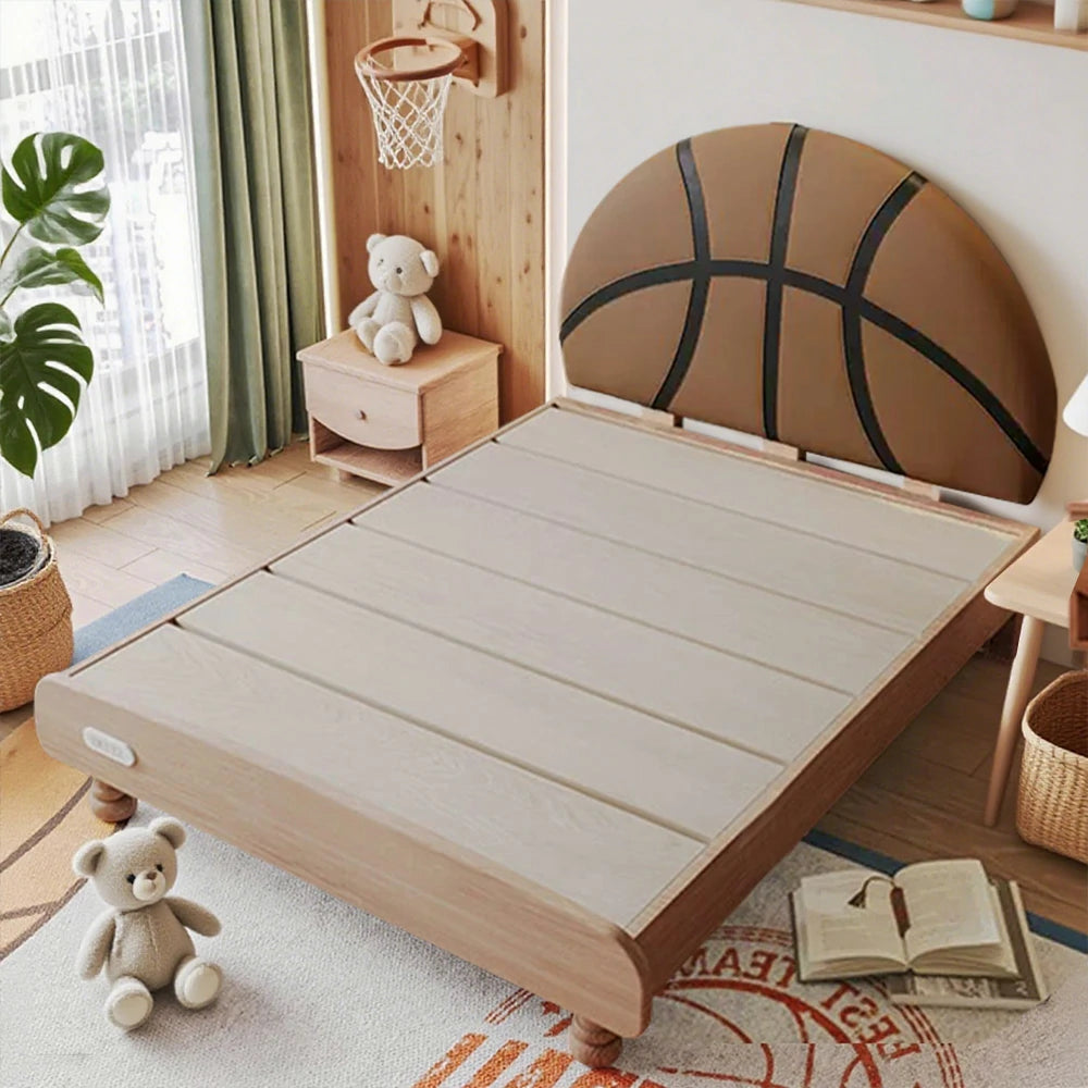 LUXORA 120/135/150/180cm Solid Wood Frame Children'S Basketball Bed