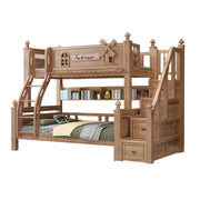 LUXORA 120/135/150/180cm Solid Wood Bunk Bed with Double Ladder & Included Mattress