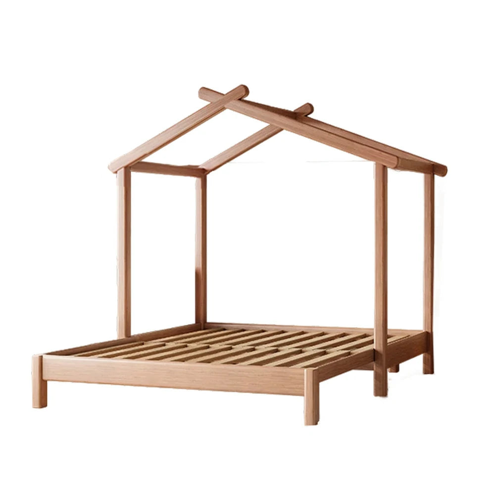 LUXORA 180/200cm Kids Wooden House Slide Out Bed Frame with Pulling Function Convertible Children's Bed, Space-Saving Design