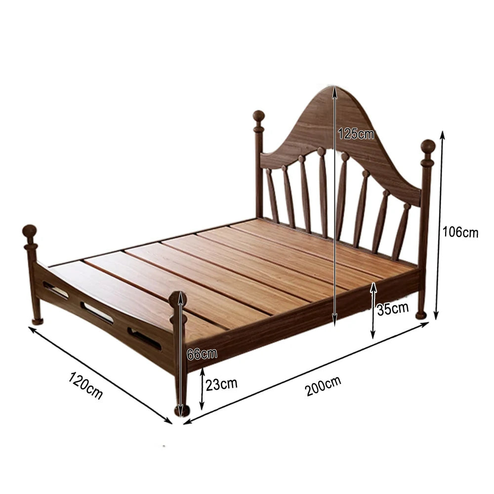 LUXORA 120/135/150/180cm Solid Wood Children's Bed with Harp Headboard