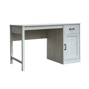 LIVARA 108 Reversible Writing Desk, Drawer and Cabinet Storage, Detachable Design, Coastal Farmhouse Style, Home Office Furniture - Grey