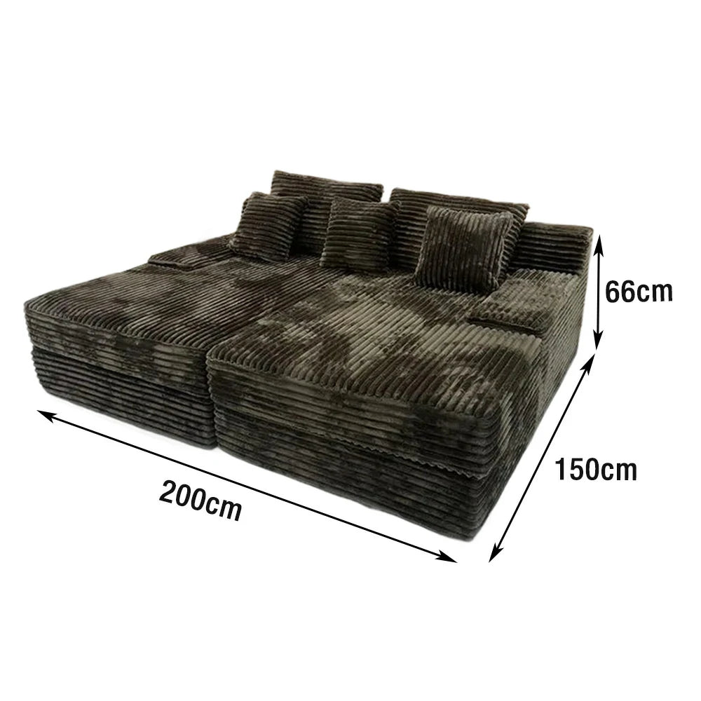 LIVARA B201 200cm Length Compressed Sofa Bed Plush Comfort Frameless Construction Design