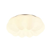 LIVARA Pumpkin LED Ceiling Light 63cm 60W Three-Color Dimmable Anti-Glare Soft Light Iron & PE Lampshade Modern Flush Mount Lamp - White