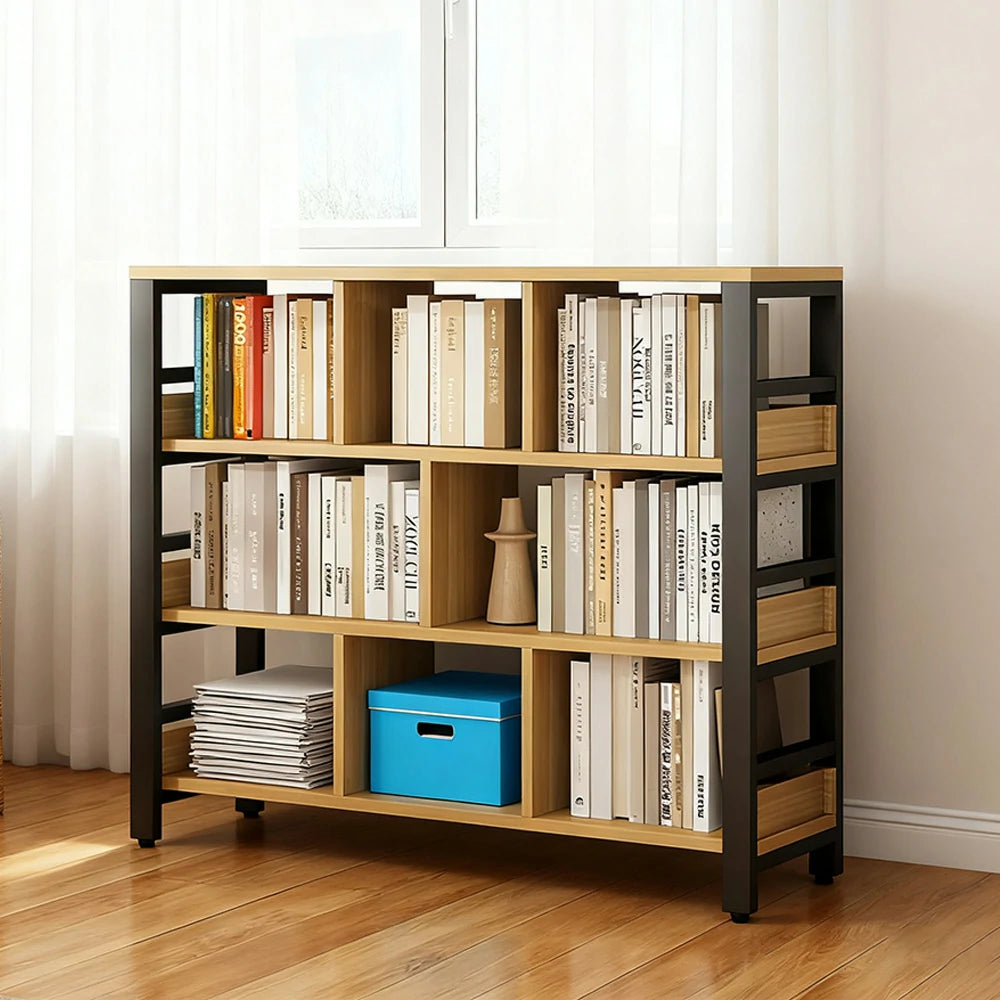 LIVARA 4-Tier Bookshelf 80/110/140cm Space-Saving Storage Rack, Thickened Eco Panels, Reinforced Steel Frame - Black