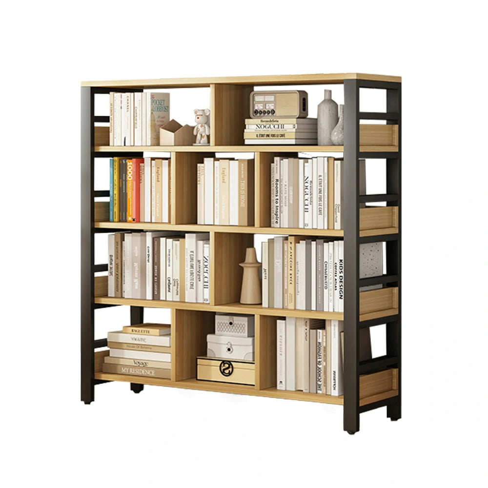LIVARA 5-Tier Bookshelf 80/110/140cm Space-Saving Storage Rack, Thickened Eco Panels, Reinforced Steel Frame - Black
