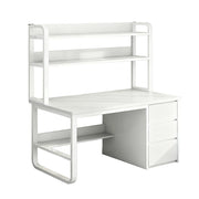 LIVARA Bookshelf Computer Desk 100/120/140cm 2-in-1 Space-Saving Design, Thickened Panels, Steel Frame - White