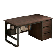 LIVARA Office Desk 100/120/140cm Space-Saving Design, Thickened Panels, Stable U-Legs, Rounded Edge - Walnut