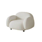 LIVARA 85/145/205cm Sofa Lamb Fleece Upholstered, Ergonomic Curved Design, High-Density Sponge, Soft Touch, Durable Comfort - White