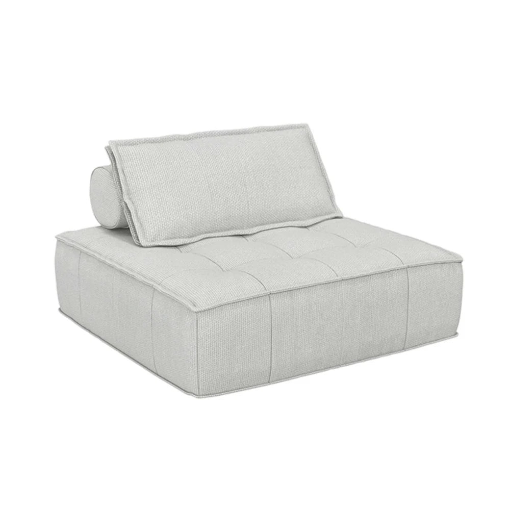 LIVARA Single Sofa Chair, Cotton-Linen Upholstery, High-Density Sponge with Latex Layer, Independent Spring Seat, Supportive & Comfortable Design - White