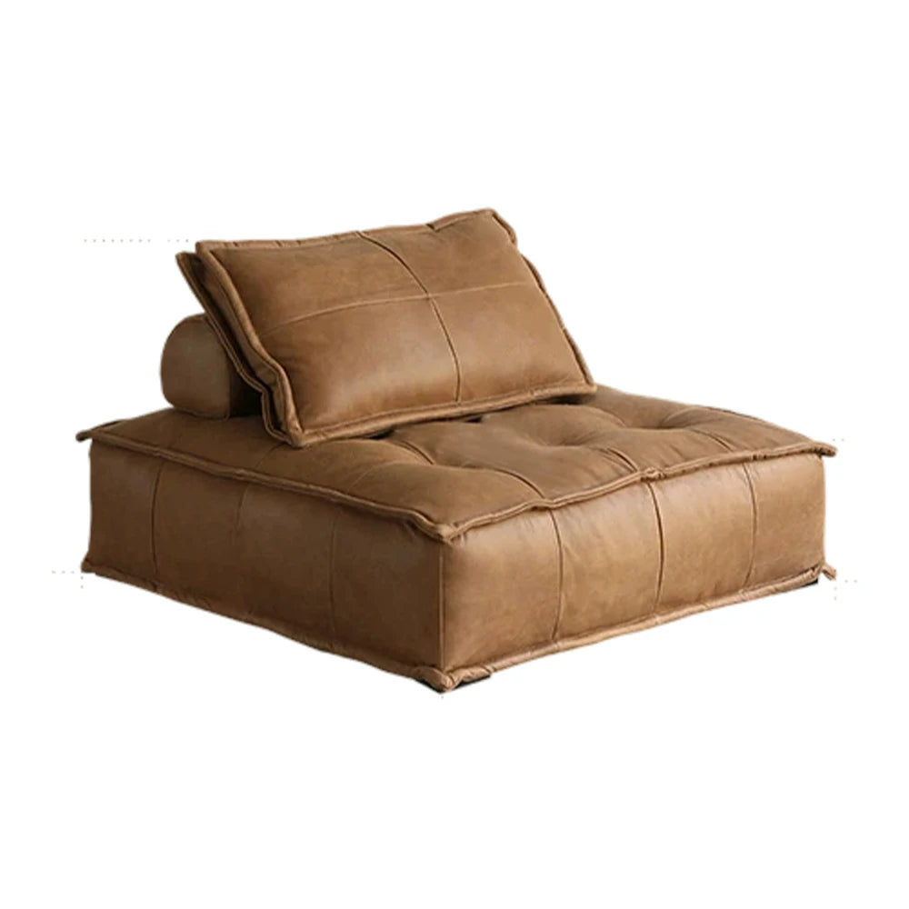 LIVARA Single Sofa Chair, PU Leather Upholstery, High-Density Sponge with Latex Layer, Independent Spring Seat, Supportive & Comfortable Design - Brown