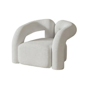 LIVARA 83/180cm Sofa Sherpa Fleece Upholstered, Ergonomic Curved Design, High-Density Sponge, Soft Touch, Durable Comfort - White