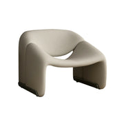 LIVARA Single Sofa Chair, Sherpa Fleece Upholstery, Contemporary Curved Frame, Resilient High-Density Cushion, Cozy Seating, Sturdy & Stylish - Grey