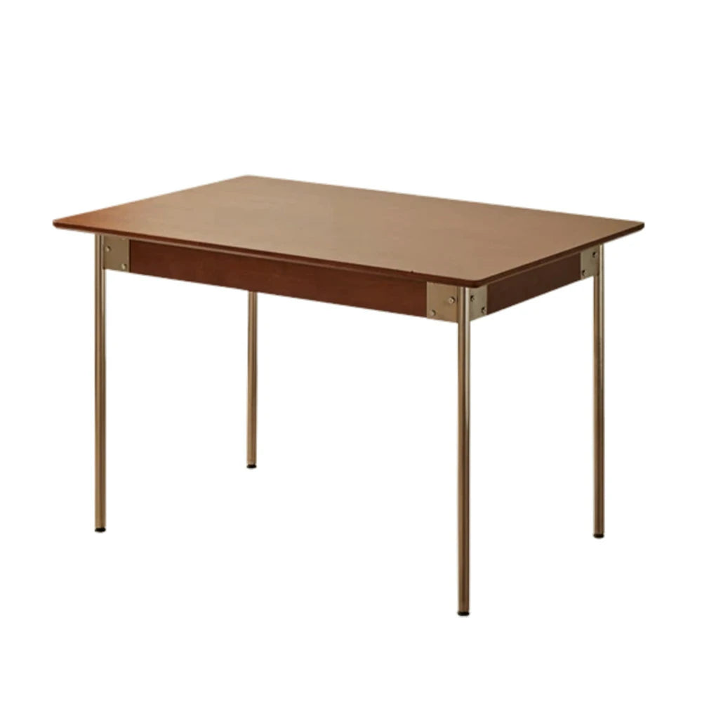 LIVARA 1128 130/140cm Solid Wood Dining Table, White Ash Veneer, Stainless Steel Legs, Four-Sided Design, Durable Finish - Wood