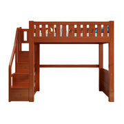 LUXORA Multifunctional Bunk Bed 120/135/150cm Eco-Friendly Solid Wood, 40cm Guardrails, Wide Safe Ladder - Brown