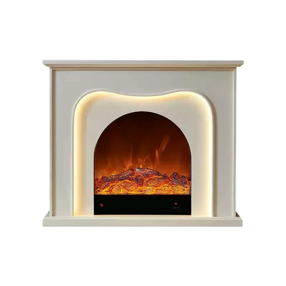 LIVARA 120cm Electric Fireplace TV Cabinet – Solid Wood Frame, 3D Flame Effect, Dual Core Options, Elegant Design with Functional Storage