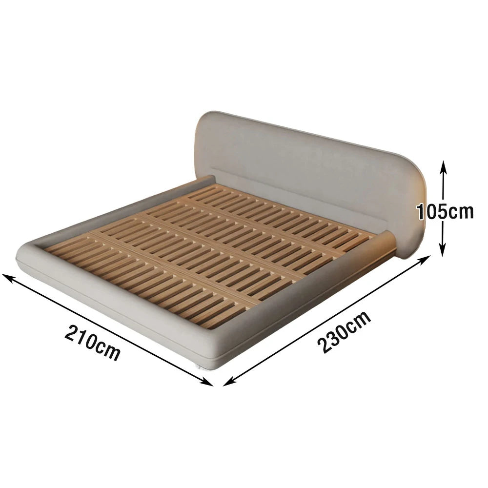 LUXORA Upholstered Bed Frame 150/180cm, Lamb Fleece & Beech Wood, High Resilience Sponge, All-Round Padding - Grey