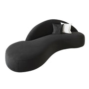 LIVARA 220cm Sofa Matte Velvet Upholstered, Waterproof, Easy-to-Clean, Ergonomic Curved Design, High-Density Sponge - Black