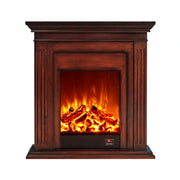 LIVARA 701 Solid Wood Electric Fireplace TV Console - 3D Flame Effect, Remote Control, Choice of 12W Decorative Core or 750–1500W Heating Core - Brown