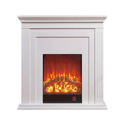 LIVARA 701 Solid Wood Electric Fireplace TV Console - 3D Flame Effect, Remote Control, Choice of 12W Decorative Core or 750–1500W Heating Core - White