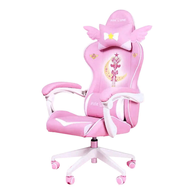 MODERA Pink Girl Gaming Chair Magic Comfortable Anchor Live Chair Gaming Chair Cute Pink Gaming Chair