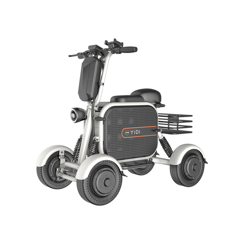 YIDI D10L 1000W 48V 10Ah/15Ah 11-inch Lithium Battery Dual Drive Foldable White&Black High Carbon Steel Electric Scooter Drum Brake