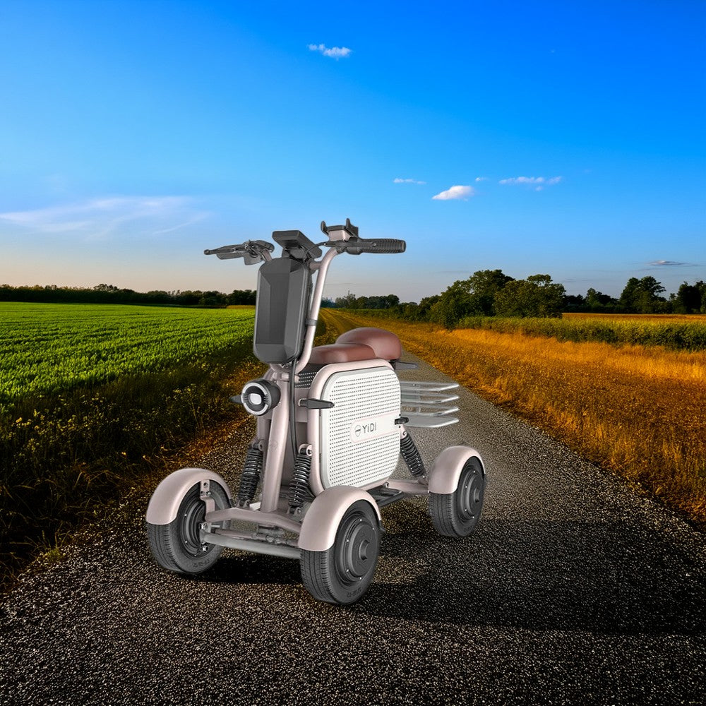 YIDI D10L 1000W 48V 10Ah/15Ah 11-inch Lithium Battery Dual Drive Foldable White&Pink High Carbon Steel Electric Scooter Drum Brake