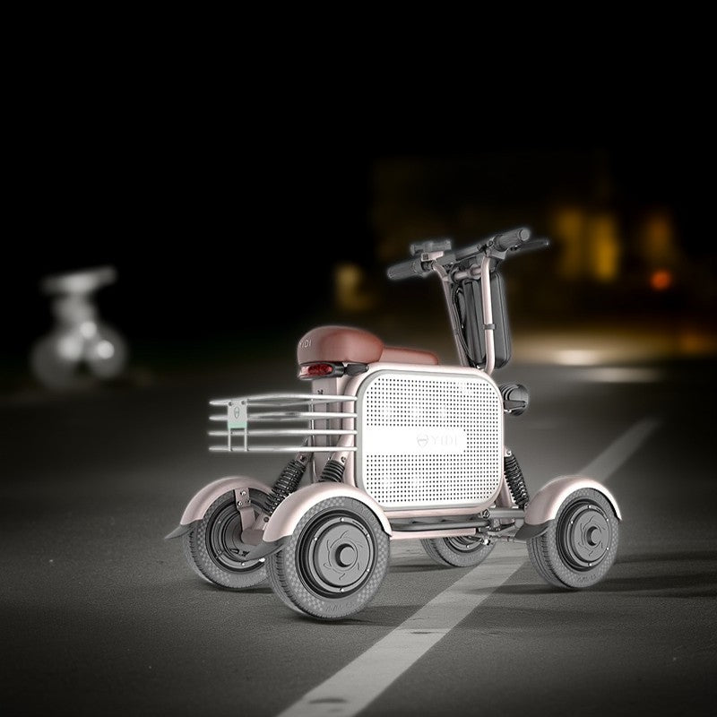 YIDI D10L 500W 48V 10Ah/15Ah 11-inch Lithium Battery Foldable White&Pink High Carbon Steel Electric Scooter Drum Brake