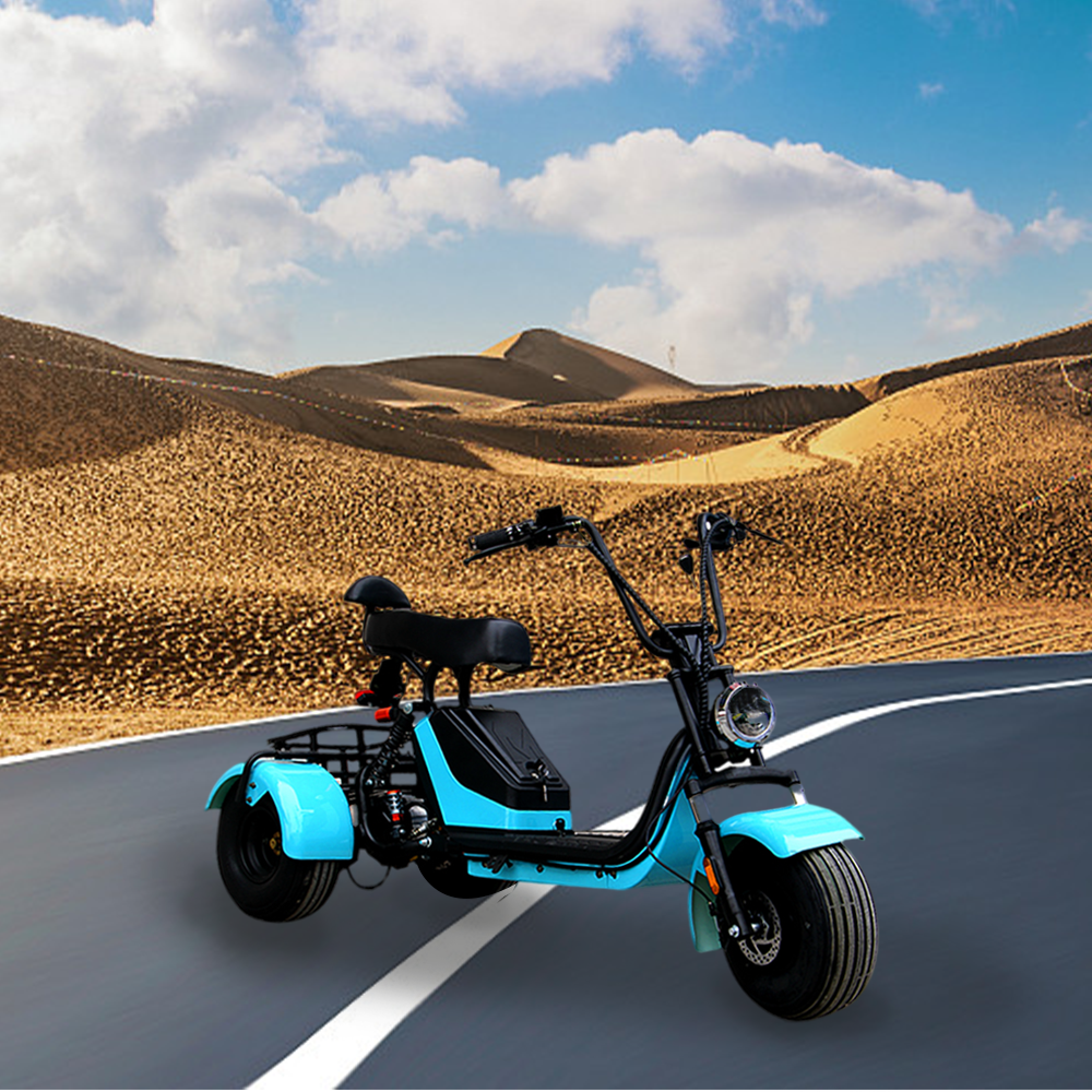 GLIDER HALLEY MY X17 1000W 48V 12-15.6AH T Lithium Battery Three wheels/ With Rear Basket Electric Motorbike/Motorcycle/Scooter Cruise at 25km/h - Unlock More Power (Details Inside)*